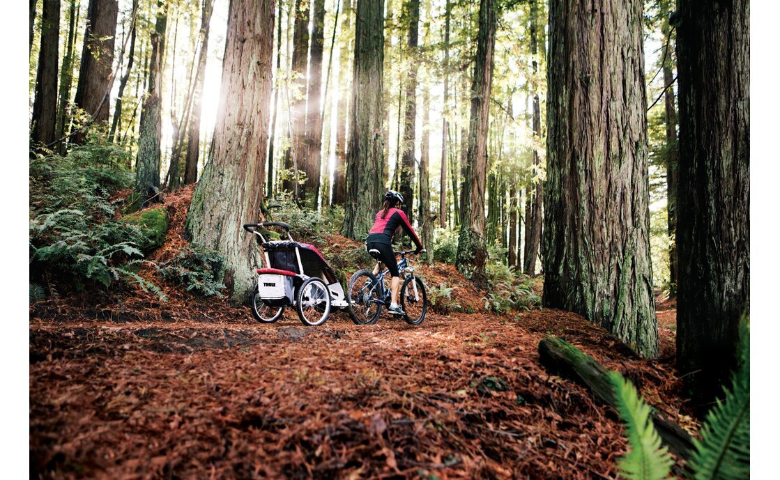 Thule Chariot Cougar 2 Red, incl. bike set full pic